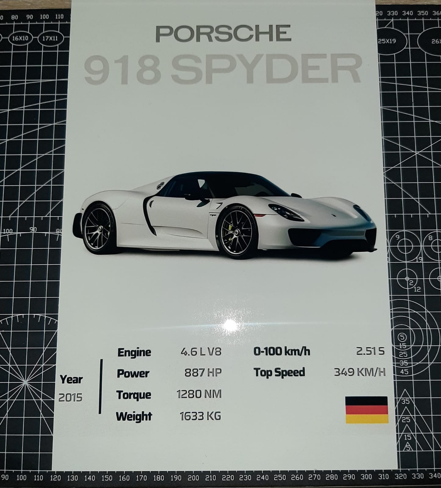 CUADRO DECORATIVO PORSCHE 918 SPYDER