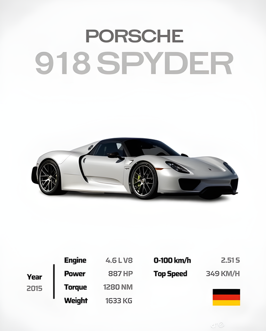 CUADRO DECORATIVO PORSCHE 918 SPYDER