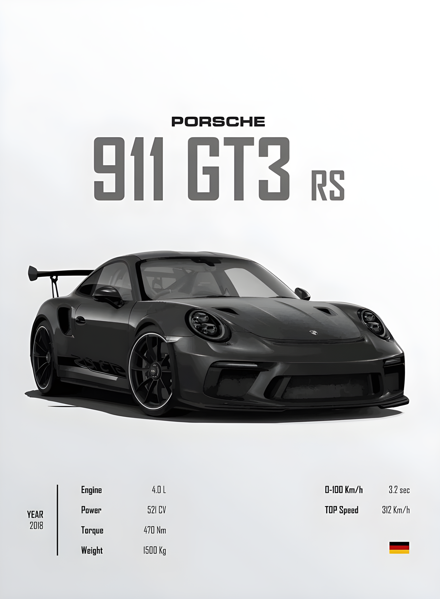 CUADRO DECORATIVO PORSCHE GT3 RS